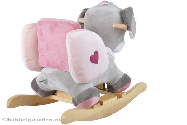 Lekker hobbelen op deze prachtige roze met grijze hond.